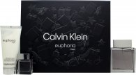 Calvin Klein Euphoria Gift Set 100ml EDT + 100ml Aftershave Balm + 15ml EDT